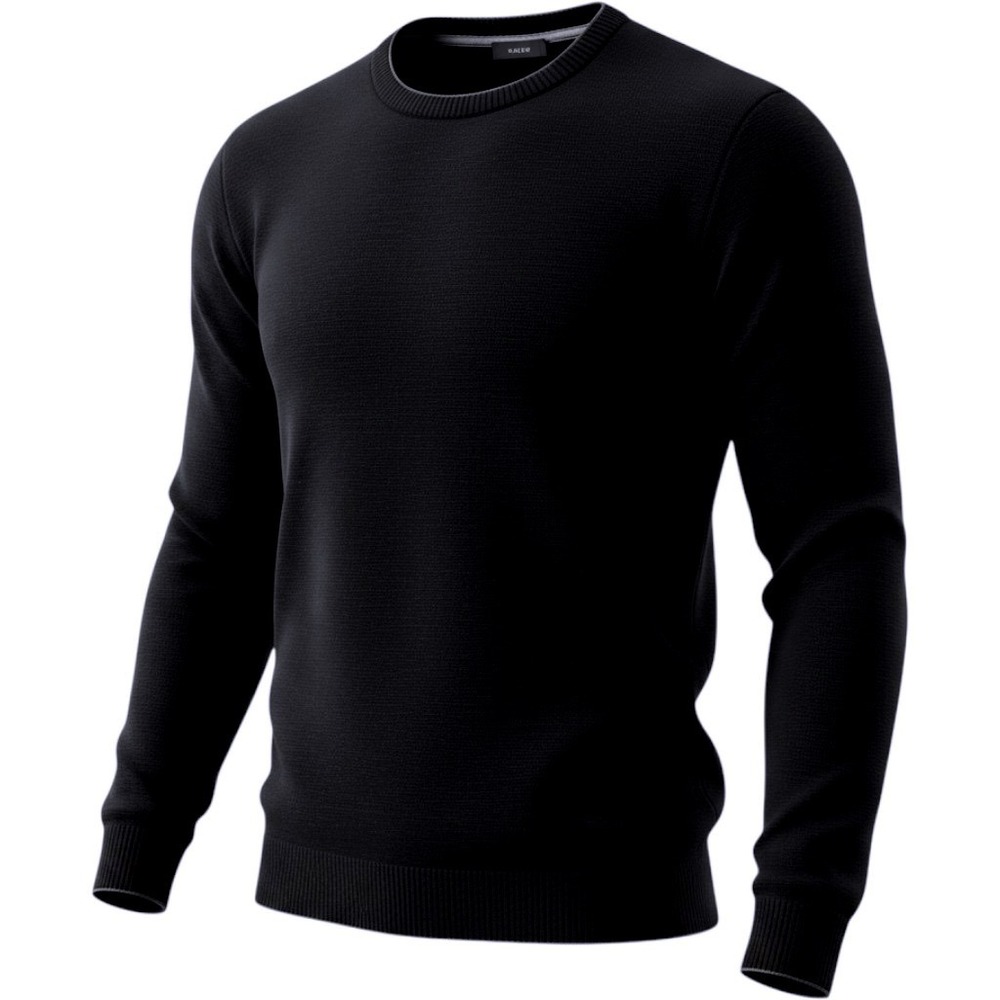 Express Men Black Lightweight Crew Neck Sweater Long Sleeve Cotton Blend NWT L